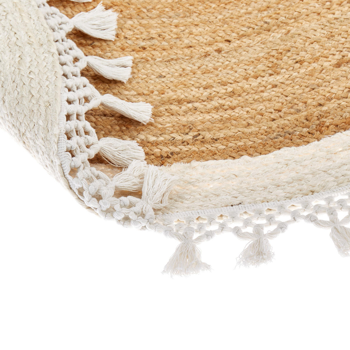 TEPPICH Marts geflochten 140/140 - Beige, Naturmaterialien (140/140cm) - Beliani
