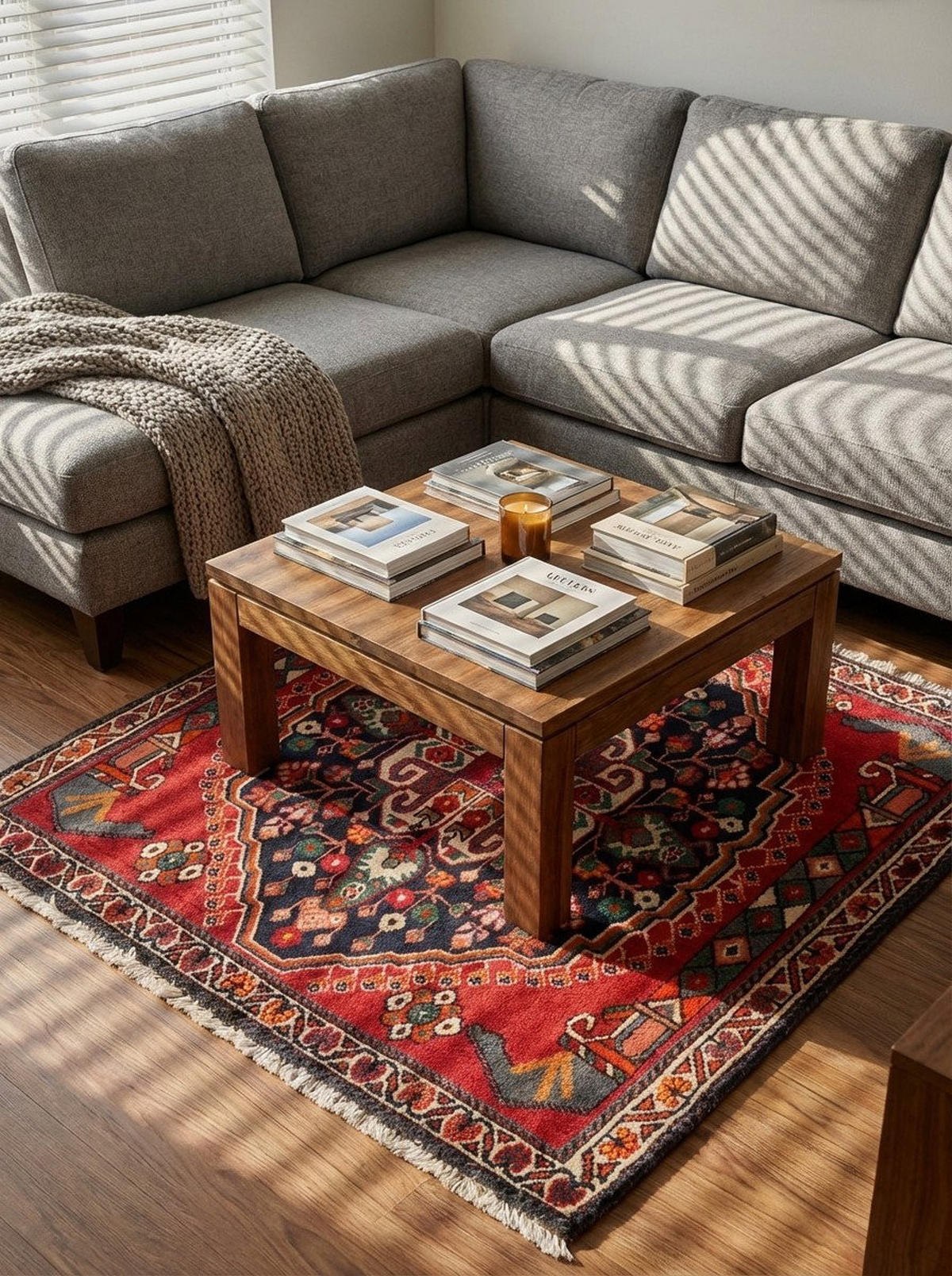 TEPPICH Gashgai Rot 63/63 cm Schurwolle - Rot, Textil (63/63cm) - Looma