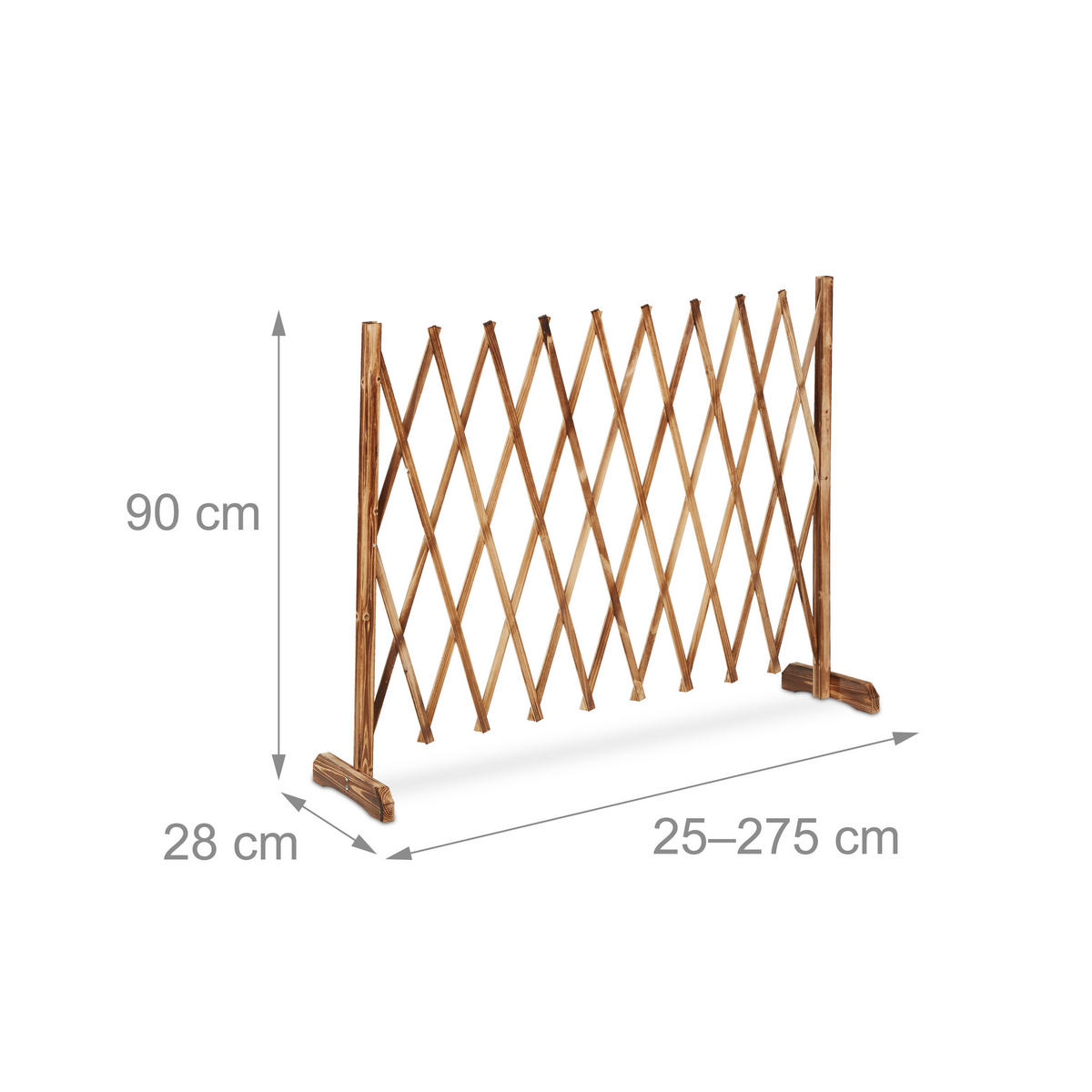 RANKGITTER - Hellbraun, Holz (275/90/28cm) - Relaxdays