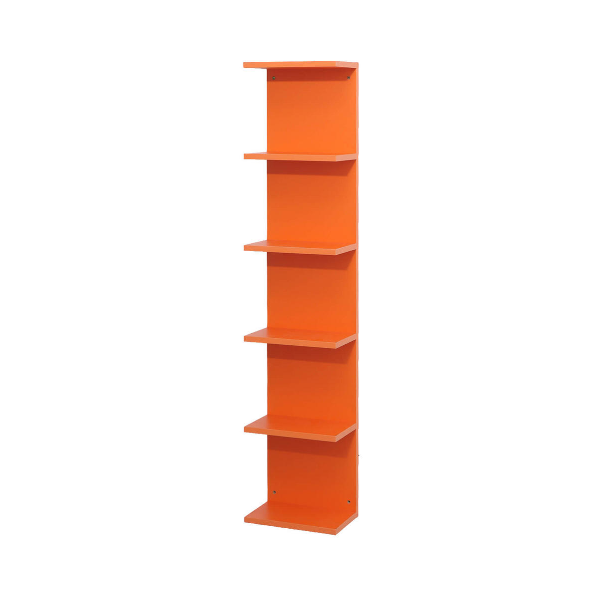 BÜCHERREGAL 6 Ablagen Orange 25/16,5/120 - Orange, Holz (25/120/17cm) - Mobili Rebecca