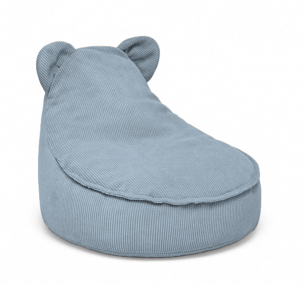 SITZSACK für Kinder, Bär, Slimcord, Türkis - Hellblau, Textil (58/50/67cm) - MeowBaby
