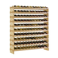 WEINREGAL NAVARRA aus Holz 135x123x28cm 120 Flaschen auf 10 Ebenen Natur unbehandelt - Naturfarben, Holz (123/135/28cm) - PROREGAL