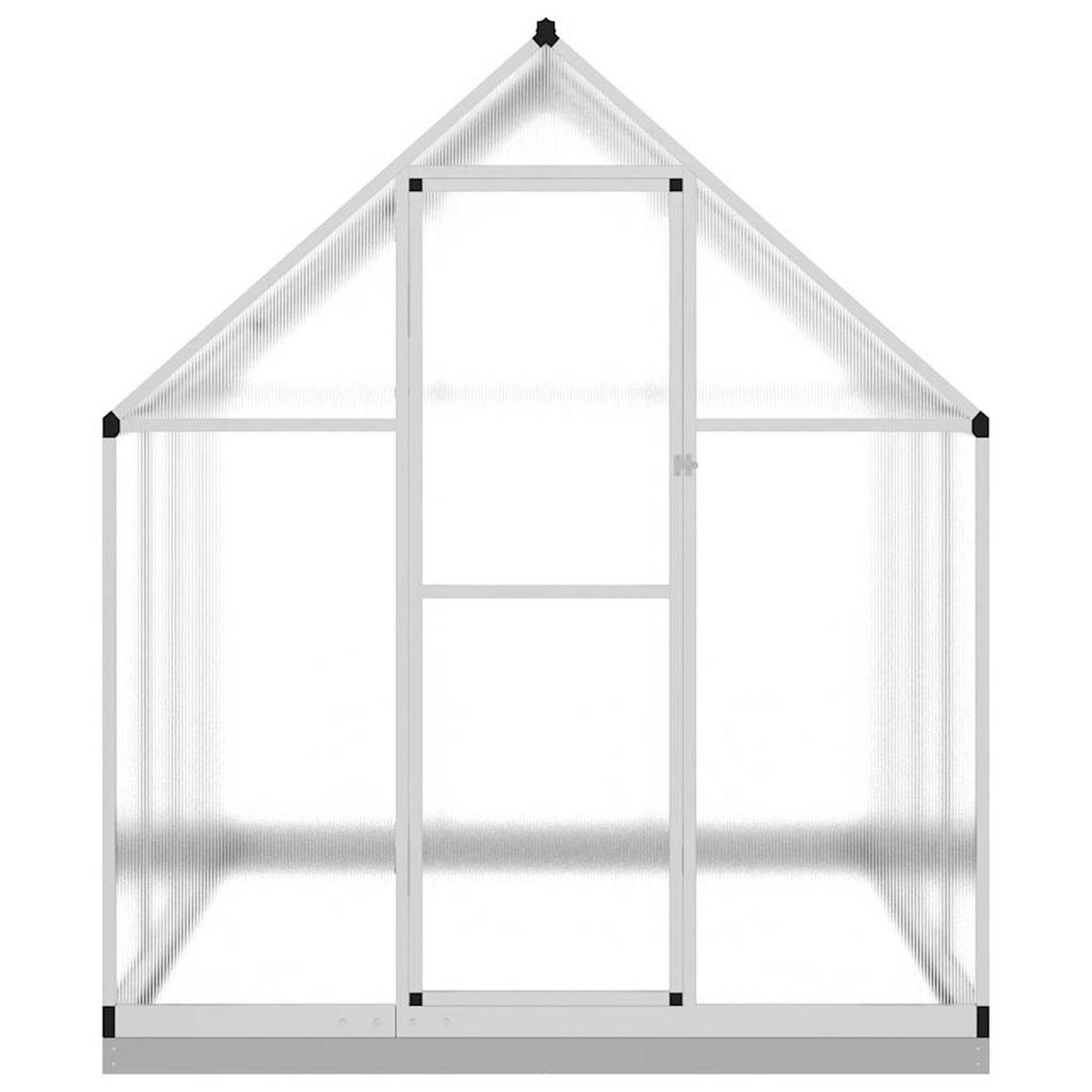 GEWÄCHSHAUS mit Fundamentrahmen Silber 224x169x202cm Aluminimum - Silberfarben, Metall (169/202/224cm)