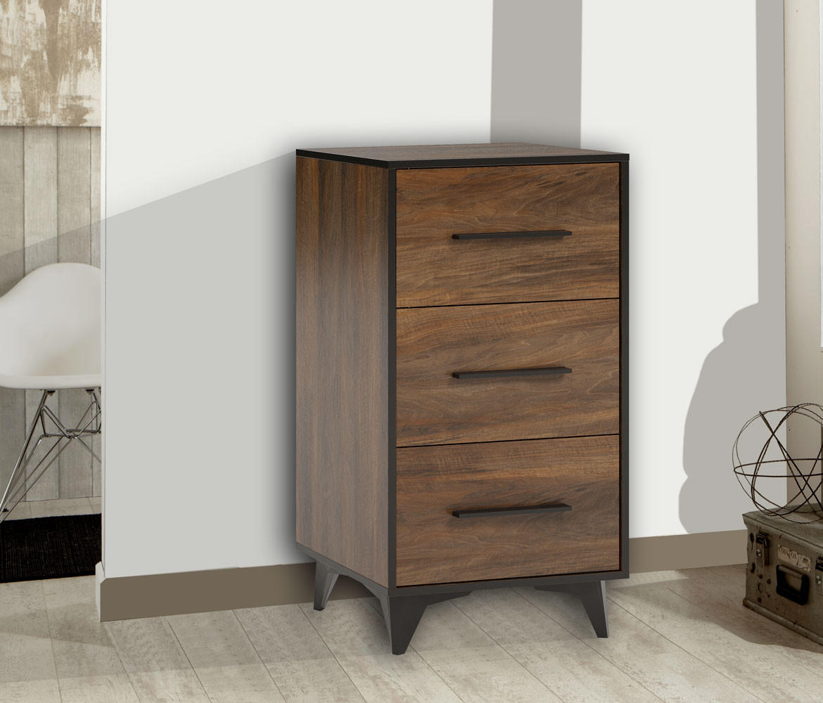 SCHUBLADENKOMMODE Frida Shirin Walnuss / schwarz 47,3 / 40,3 / 94,5cm - Walnussfarben/Schwarz, Holz/Holzwerkstoff (47.3/94.5/40.3cm) - Feldmann-Wohnen