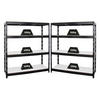 SCHWERLASTREGAL Rhino 2er-Set mit 2x 180x160x60 cm 4 Melamin-Ebenen 16mm Fachlast 500 kg Schwarz - Schwarz, Metall (320/180/60cm) - PROREGAL