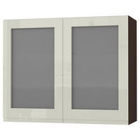 HÄNGESCHRANK Florence W3S/90 Lava / RAL 1013 perlweiß HG 90 / 32,5 / 72cm - Dunkelgrau/Weiß Hochglanz, Holz/Holzwerkstoff (90/72/32.5cm) - Feldmann-Wohnen