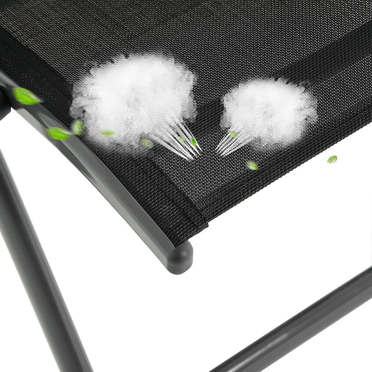 GARTENSTUHL KLAPPSTUHL 2ER-SET - Schwarz, Metall (70/106/56cm) - Hansiro