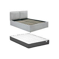 BETT mit Bettkasten - 2 Personen - stoff - hellgrau Tenese - Hellgrau, Textil (140/190cm) - Vente-Unique