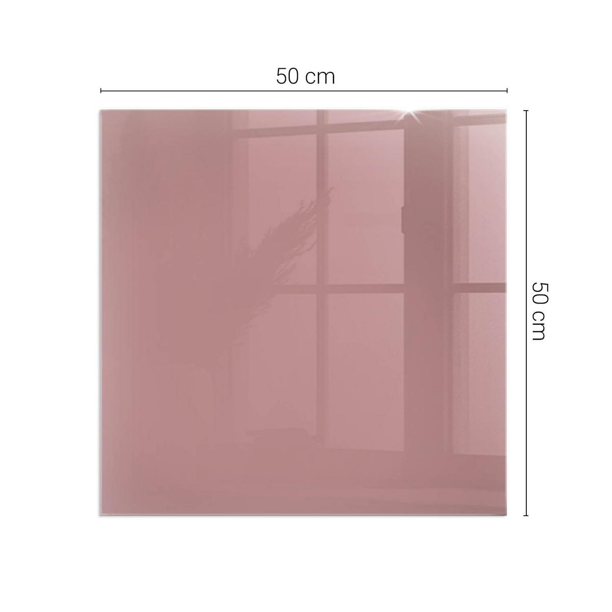 GLASPLATTE für Kamin 50 × 50 cm Rosa - Pink, Glas (50/50/0.4cm) - ArtPrintCave