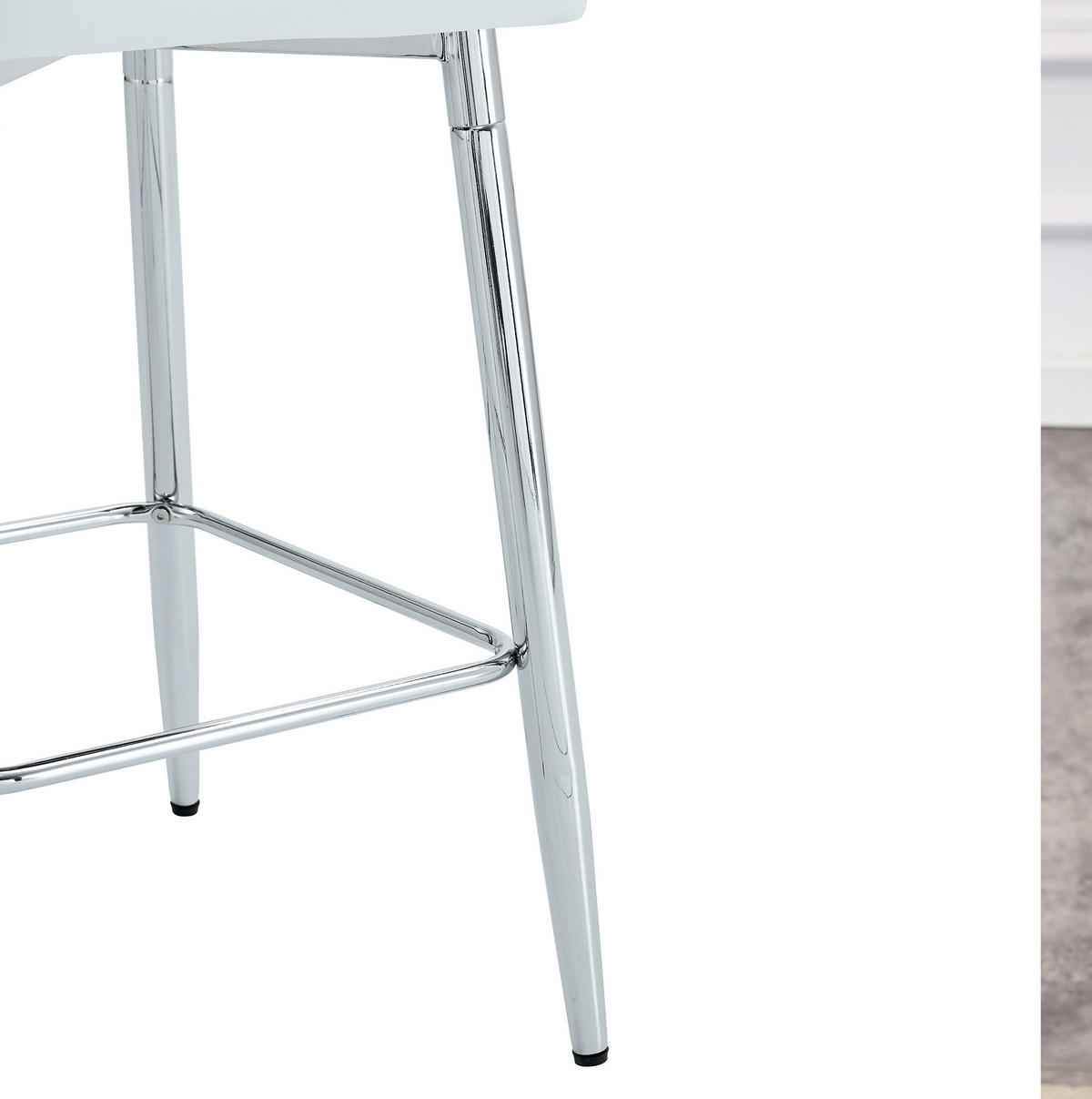 BARHOCKER 2er-Set 100 cm PU-Leder Weiß mit Metallgestell - Weiß, Metall (45/100/42cm) - Meubliv