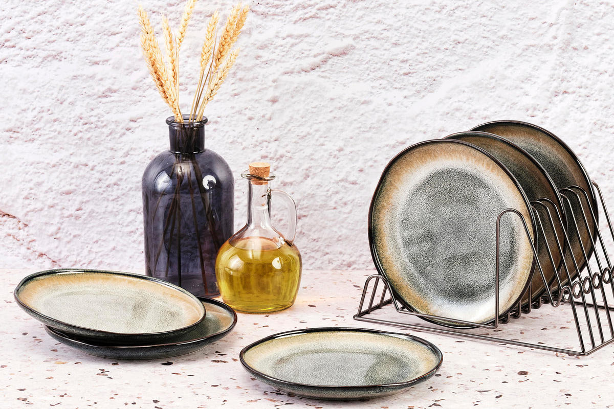 TELLER Genesis Ø20,5cm - 6er-Set - Erde - Grau, Keramik (20.5cm) - Björn