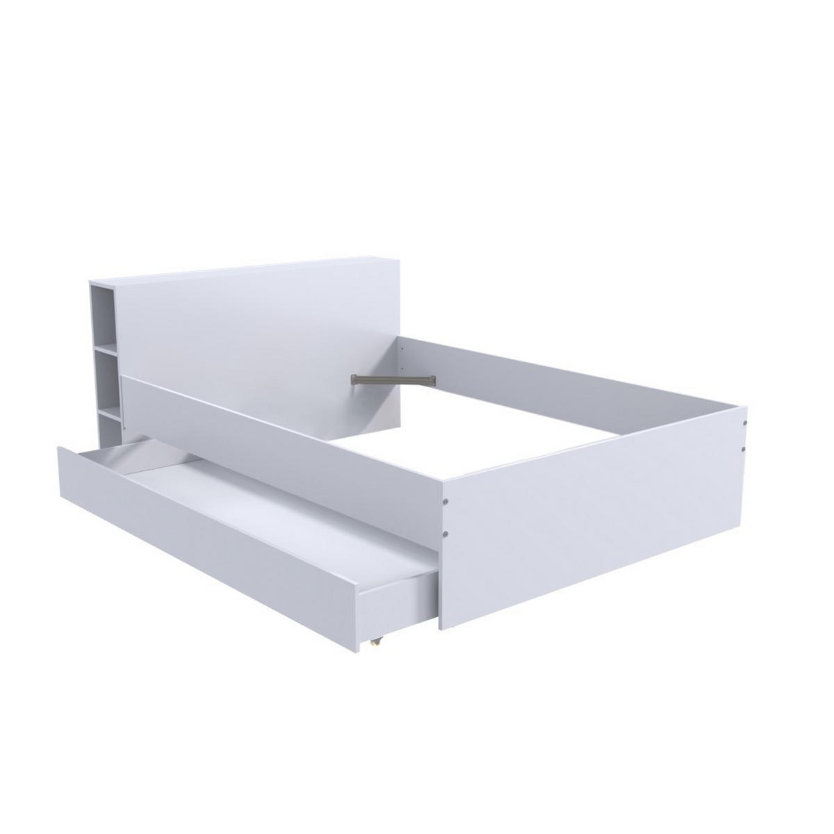 BETT mit Hopfteil und Schublade RIGA/ Bett 140x190 - Weiß - Weiß, Holzwerkstoff (140/190cm) - Weber Industries