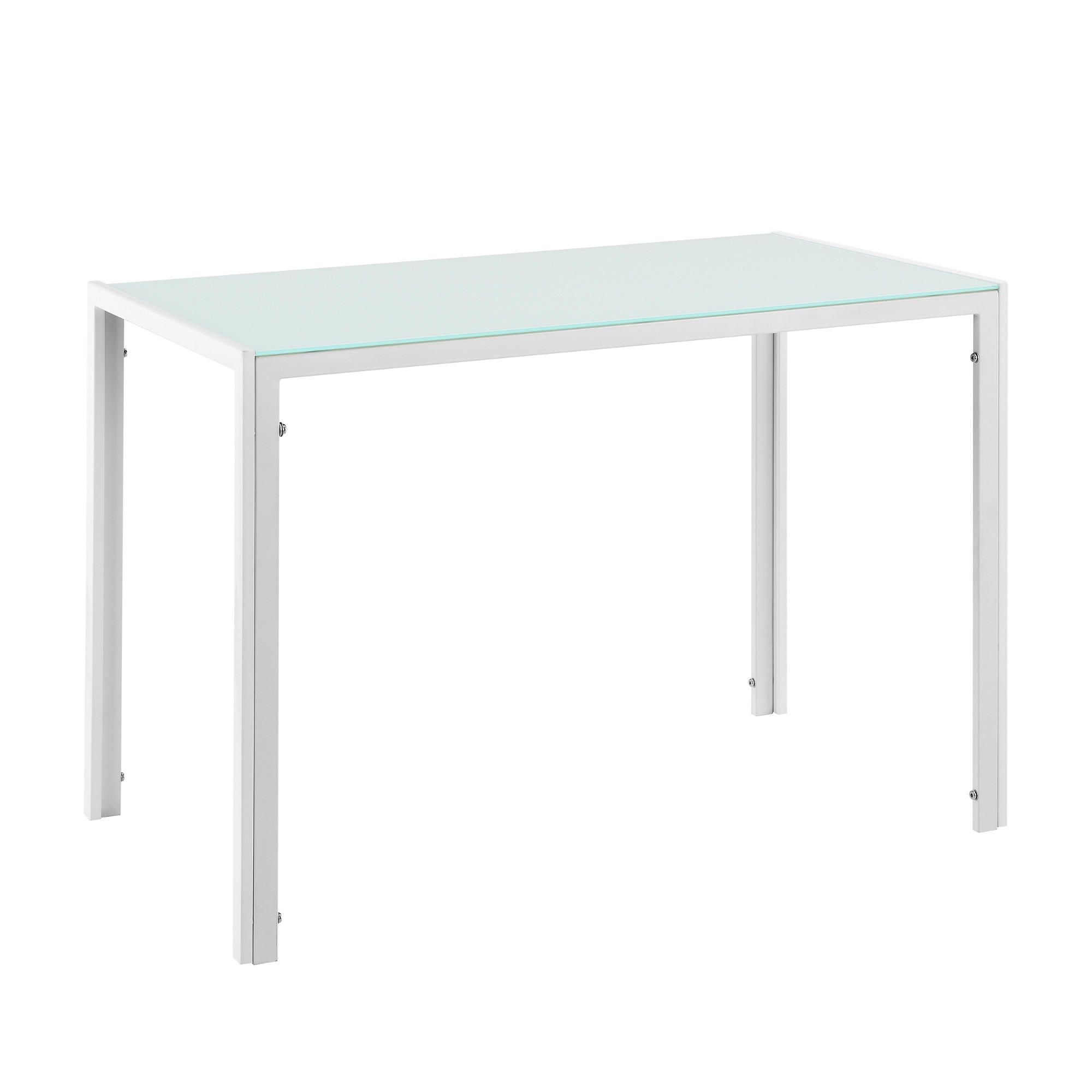 ESSTISCH Enschede - Weiß, Glas/Metall (60/105/75cm) - [en.casa]