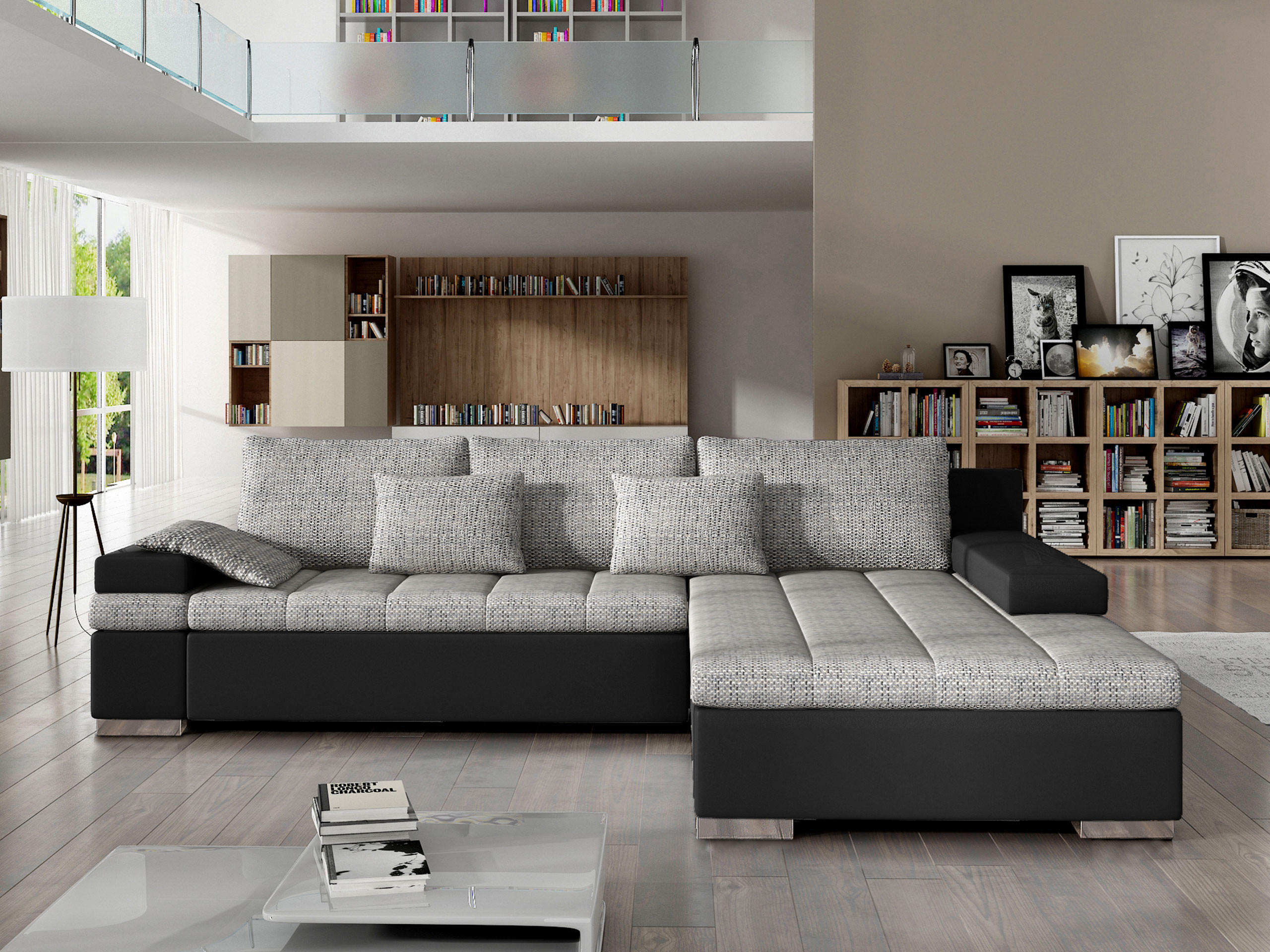 Thumbnail - Mirjan24 Ecksofa, Hellgrau, Textil, 6-Sitzer, Ottomane rechts,L-Form, 310x175 cm, Wohnzimmer, Sofas & Couches, Wohnlands...