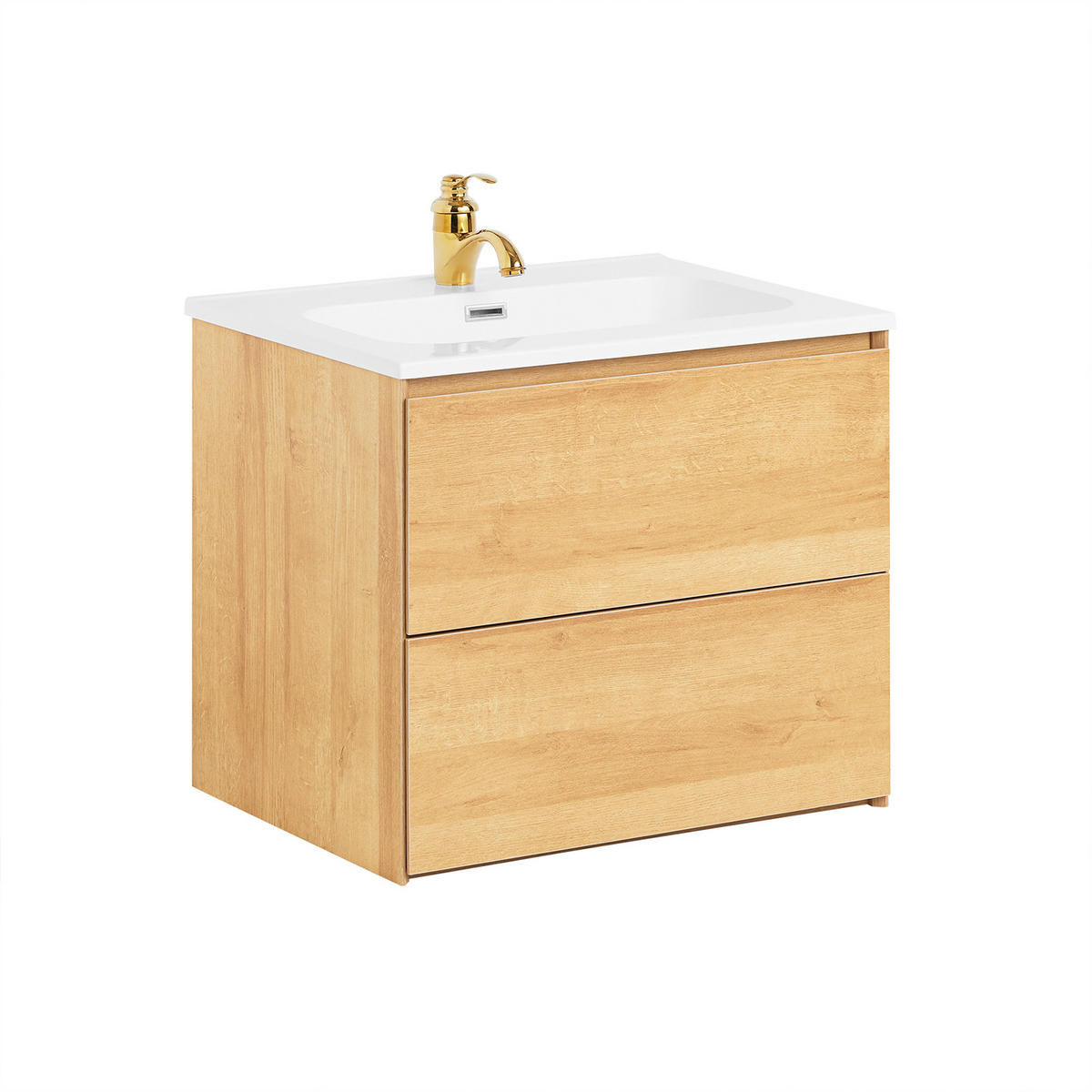 WASCHTISCHKOMBI Natur - Braun, Keramik/Holzwerkstoff (61/54/46cm) - SoBuy