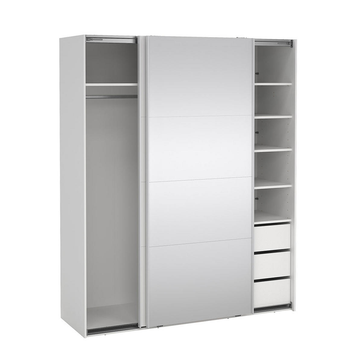 SCHIEBETÜRENSCHRANK, Catania, Weiß, Holzwerkstoff, 179 x 67 x 221 cm - Weiß, Holzwerkstoff (179/221/67cm) - ebuy24