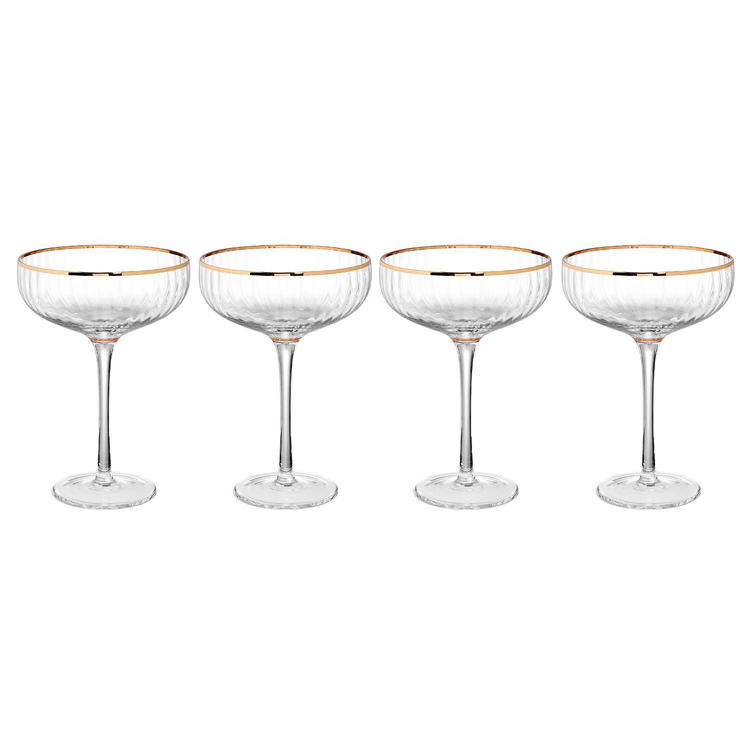 CHAMPAGNERSCHALE (4er Set) Golden Twenties - Transparent, Glas (0.4L) - Butlers