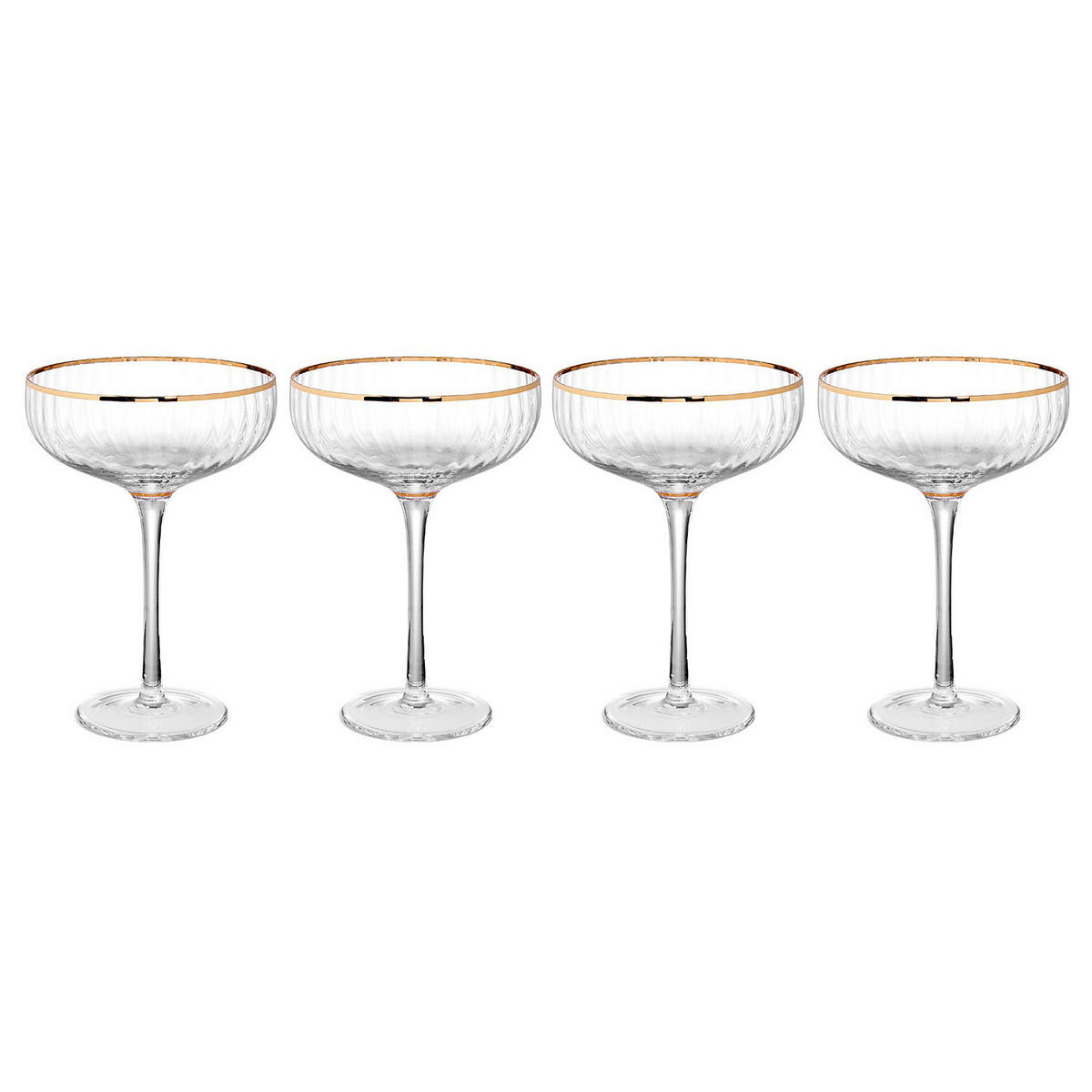 CHAMPAGNERSCHALE (4er Set) Golden Twenties - Transparent, Glas (0.4L) - Butlers