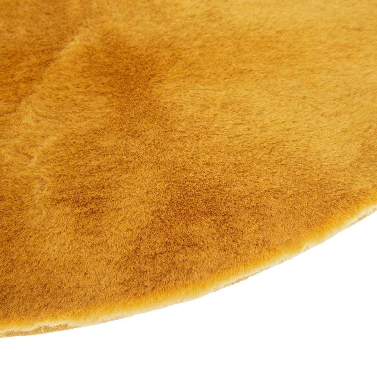 KUNSTFELLTEPPICH Ø 80 cm - Gelb, Textil (80/80cm) - Atmosphera Createur d´interieur