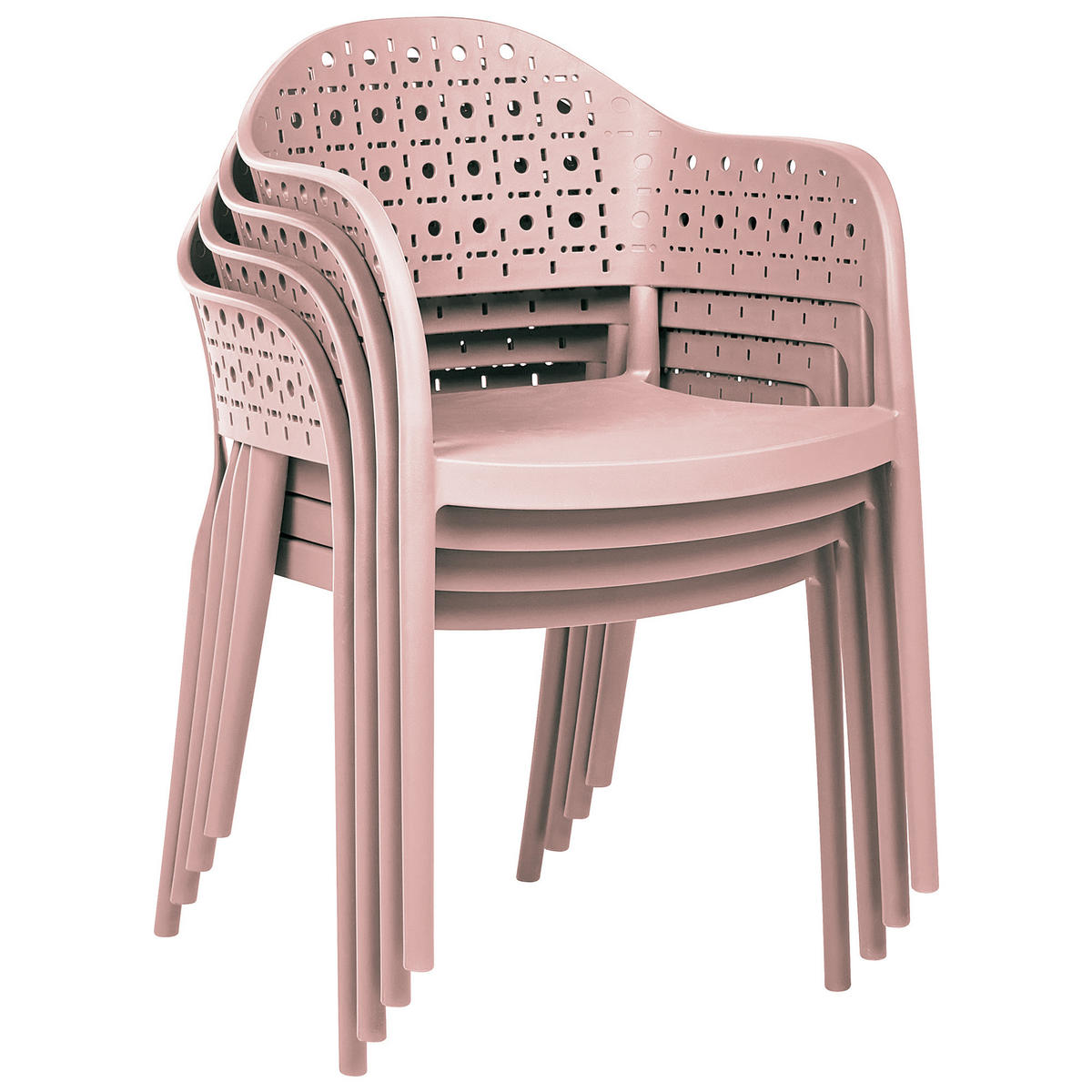 STUHL 4er-Set Rosa Narino - Pink, Kunststoff (55/78/50cm) - Beliani