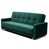 SCHLAFSOFA ALA, Sofa mit Schlaffunktion und Bettkasten, Farbe: Grün, Veloursstoff - Grün, Textil (225/92/88cm) - Sepro Meble