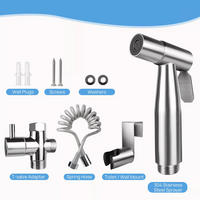 WC-BIDET-AUFSATZ– Silber – Handspülung – G1/2 Umsteller - Silberfarben, Metall (22.5/6/12.5cm)