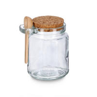 GLAS mit Löffel 250 ml - Transparent, Glas (7.2/10.5/7.2cm)