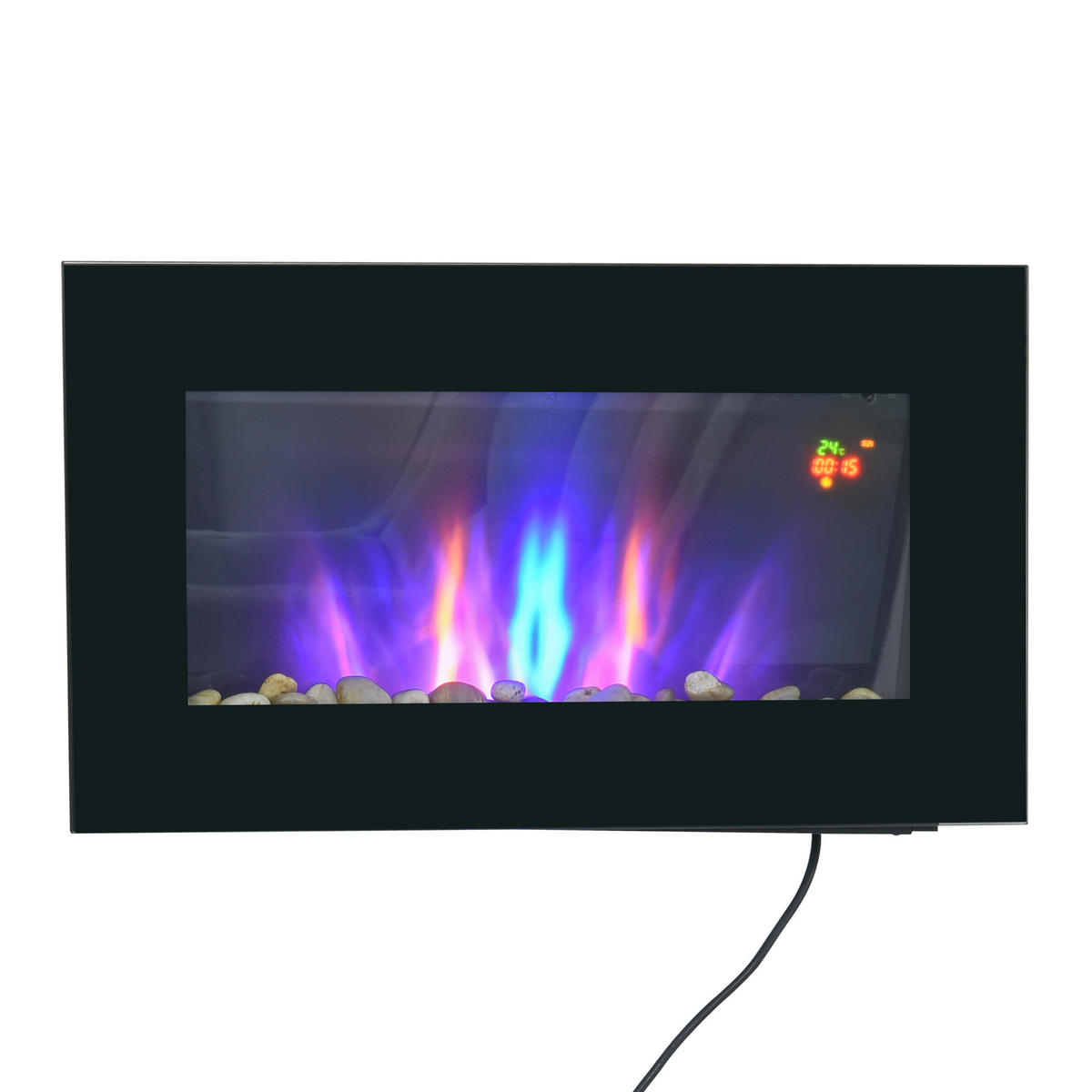 ELEKTROKAMIN DE-17050 7 Farben LED-Flamme Schwarz - Schwarz, Metall (72.5/40/11.5cm) - ComfortXL