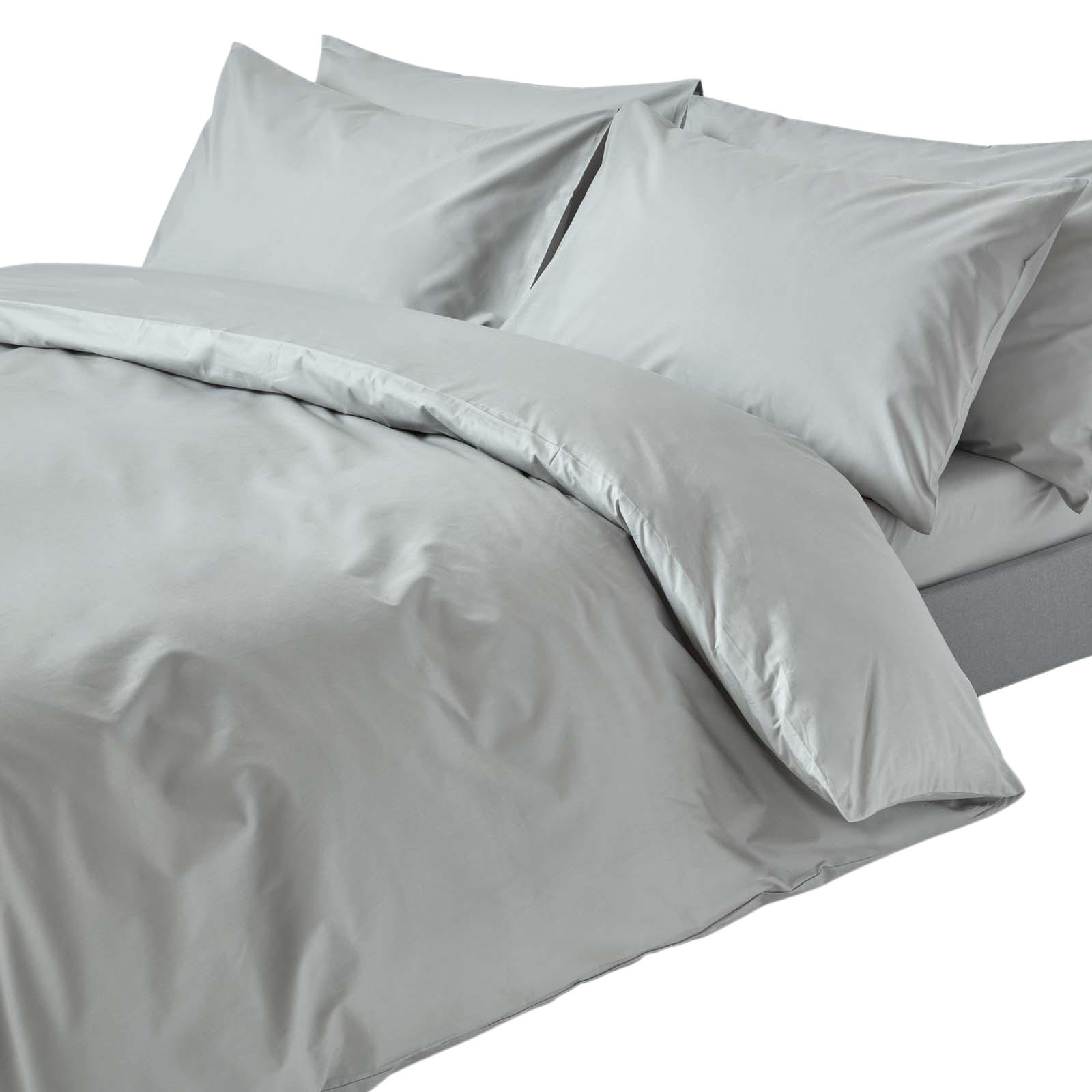 BETTWÄSCHE Perkal Fadendichte 200 - Grau, Textil (260/220cm) - Homescapes