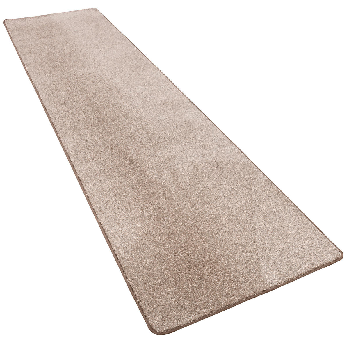 HOCHFLOR VELOURS LÄUFER TEPPICH LUNA - Taupe, Textil (100/200cm) - Snapstyle