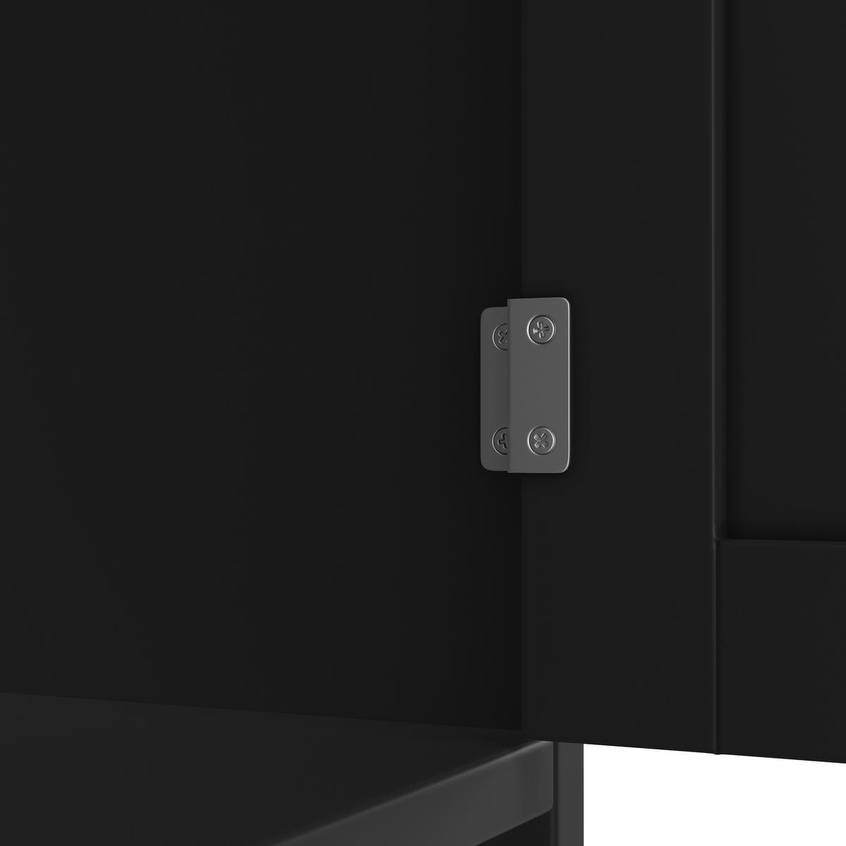 GESCHIRRSCHRANK aus MDF 120x40x188cm in Schwarz mit Weinregal - Schwarz, Holzwerkstoff (120/188/40cm) - Modfu