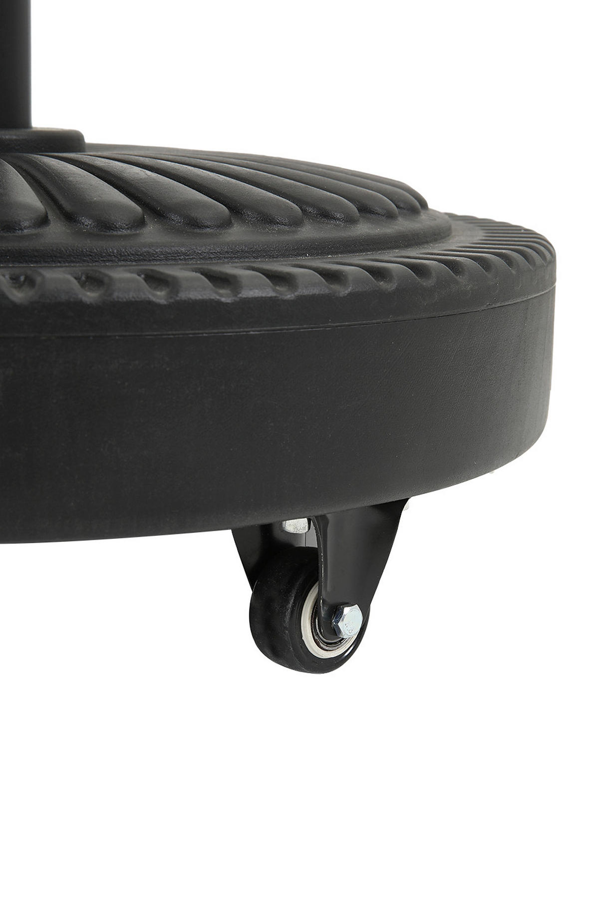 SONNENSCHIRMSTÄNDER Sonnenschirmfuß mit Rollen aus PE + Concrete mit dekorativem Muster Schwarz standfest ohne Befüllen Ø45 × 30 cm 25 kg - Schwarz, Metall (45/45cm) - Livingandhome