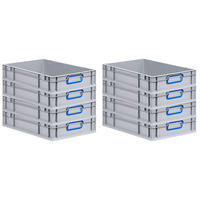 EUROBOX 8x Nextgen Color 12x40x60cm 23 Liter Griffe Blau Geschlossen - Blau, Kunststoff (40/12/60cm) - PROREGAL