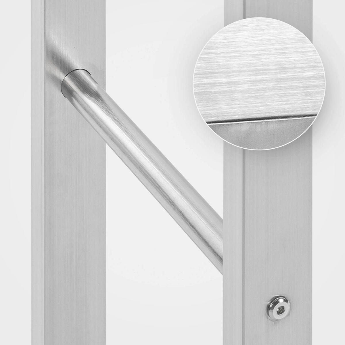 KAMINHOLZREGAL innen Metall SATLO Kaminholzständer Edelstahl 25x80x125 cm - Edelstahlfarben, Metall (125/80/25cm) - DELUKE