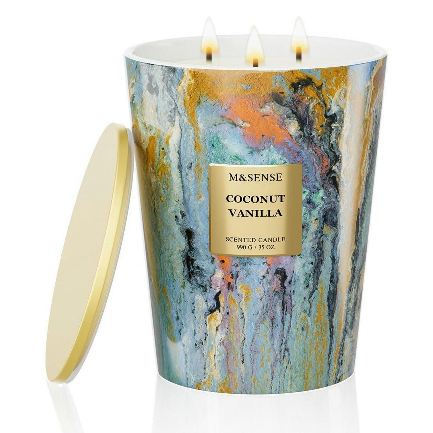 DUFTKERZE im Glas Coconut Vanilla 990g 150 Std Brenndauer 3 Dochte - Multicolor, Paraffin (16cm)