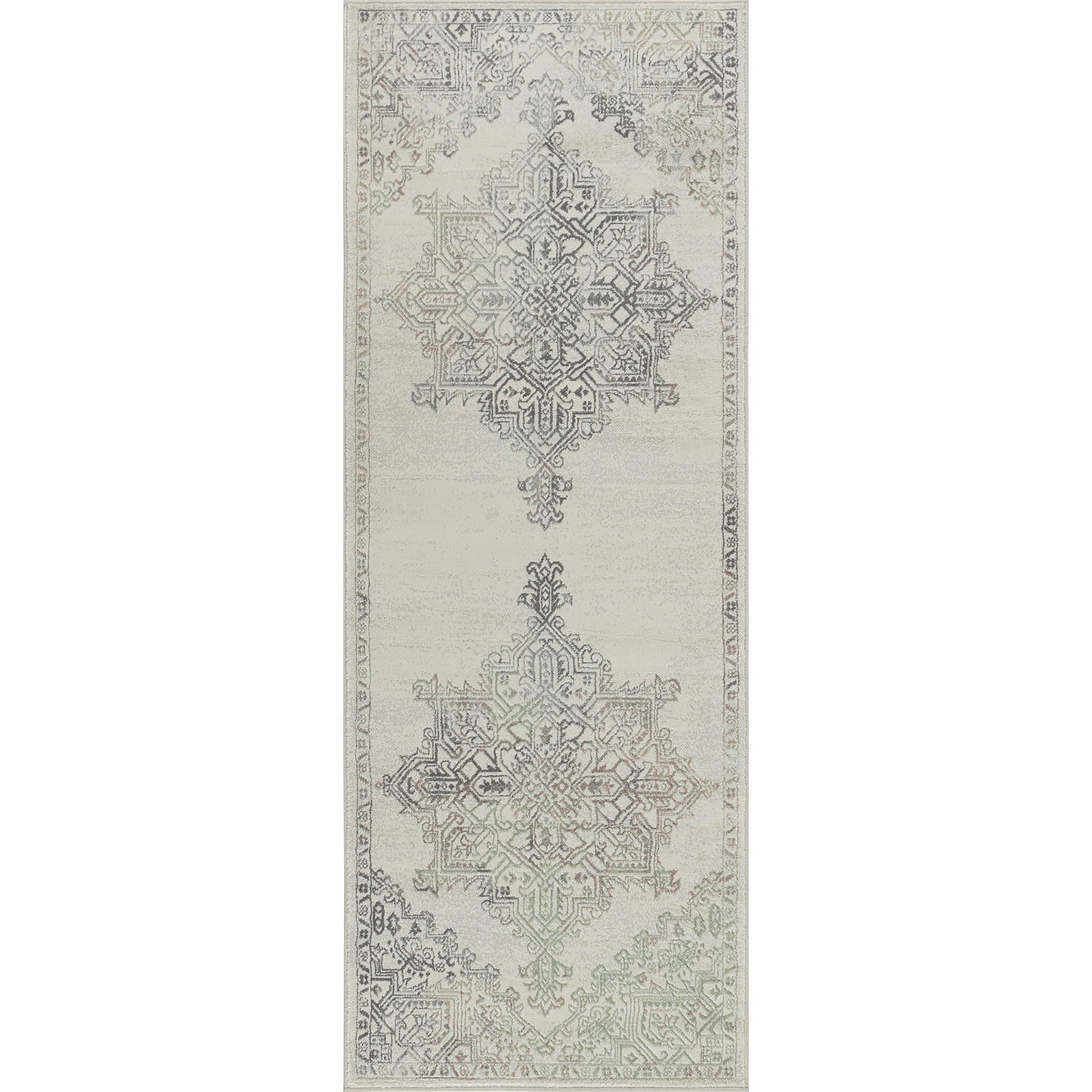 VINTAGE-TEPPICH 80/220 cm Grau - Hellgrau, Textil (80/220cm)