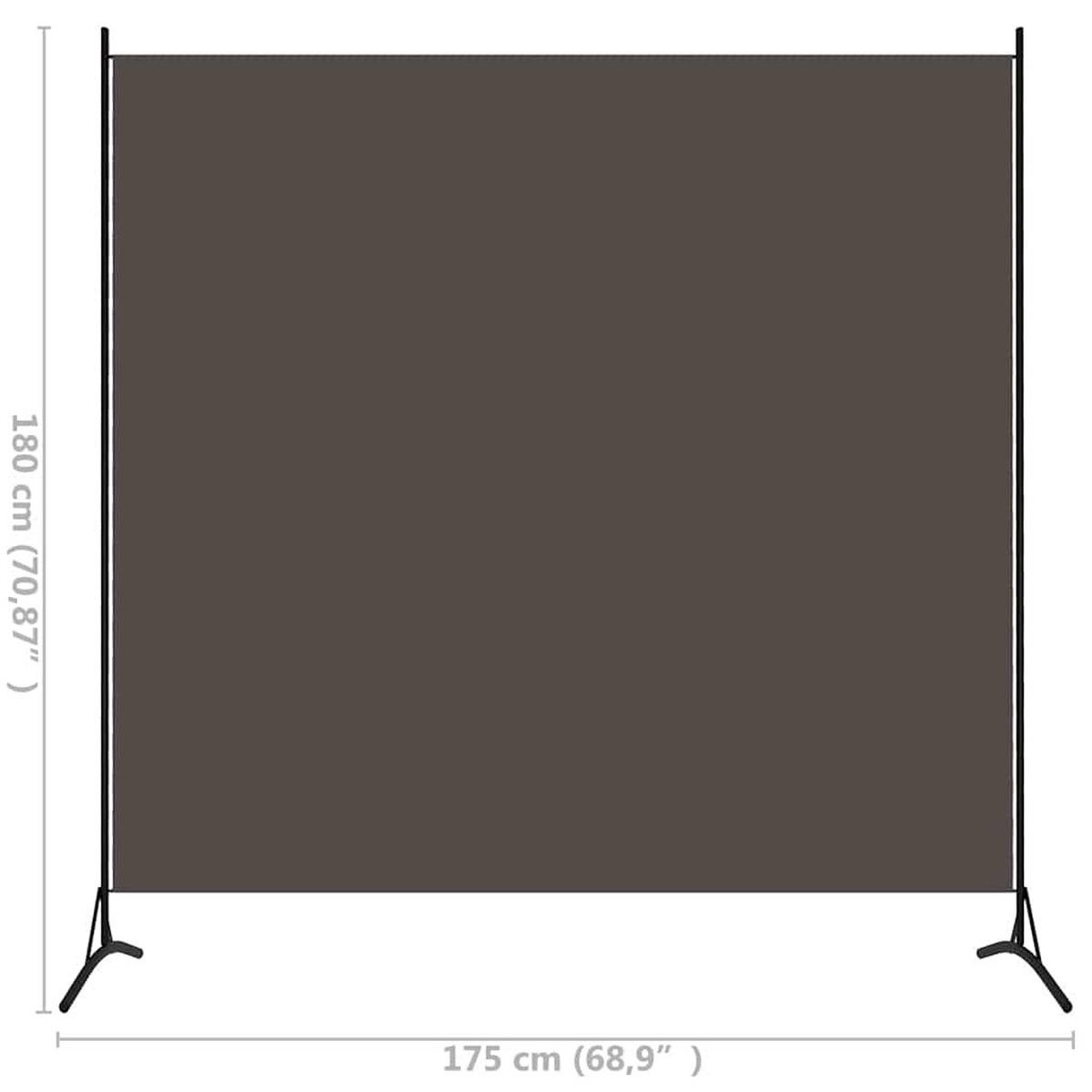 PARAVENT Anthrazit 175/180 Cm Stoff - Anthrazit, Textil (180/0.1/175cm) - vidaXL