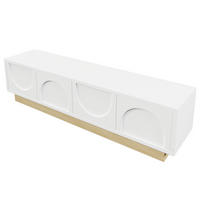 TV-ELEMENT175X40X41,5CM WeißHolzoptik Modernes Kurvendesign Viel Stauraum - Weiß, Holz (44.81/12.5/97.79cm) - Raelunyi