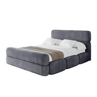POLSTERBETT mit Bettkasten, Fußteil und Lattenrost, Bett mit Matratze H3/H4 - ELVA-Z 180x200 Dunkelgrau - Dunkelgrau, Holzwerkstoff/Textil (180/200cm) - ALTDECOR