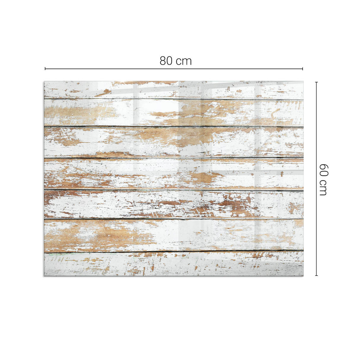 GLASPLATTE für Kamin 80x60 cm Weiß - Weiß, Glas (80/60/0.4cm) - ArtPrintCave