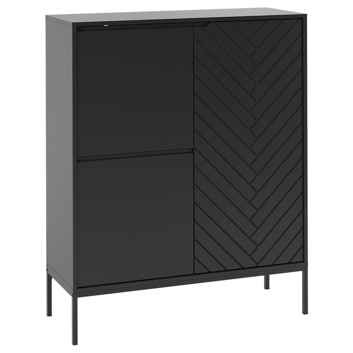 SIDEBOARD Daria Schwarz - Schwarz, Holzwerkstoff (102/145/39cm) - Petits-meubles