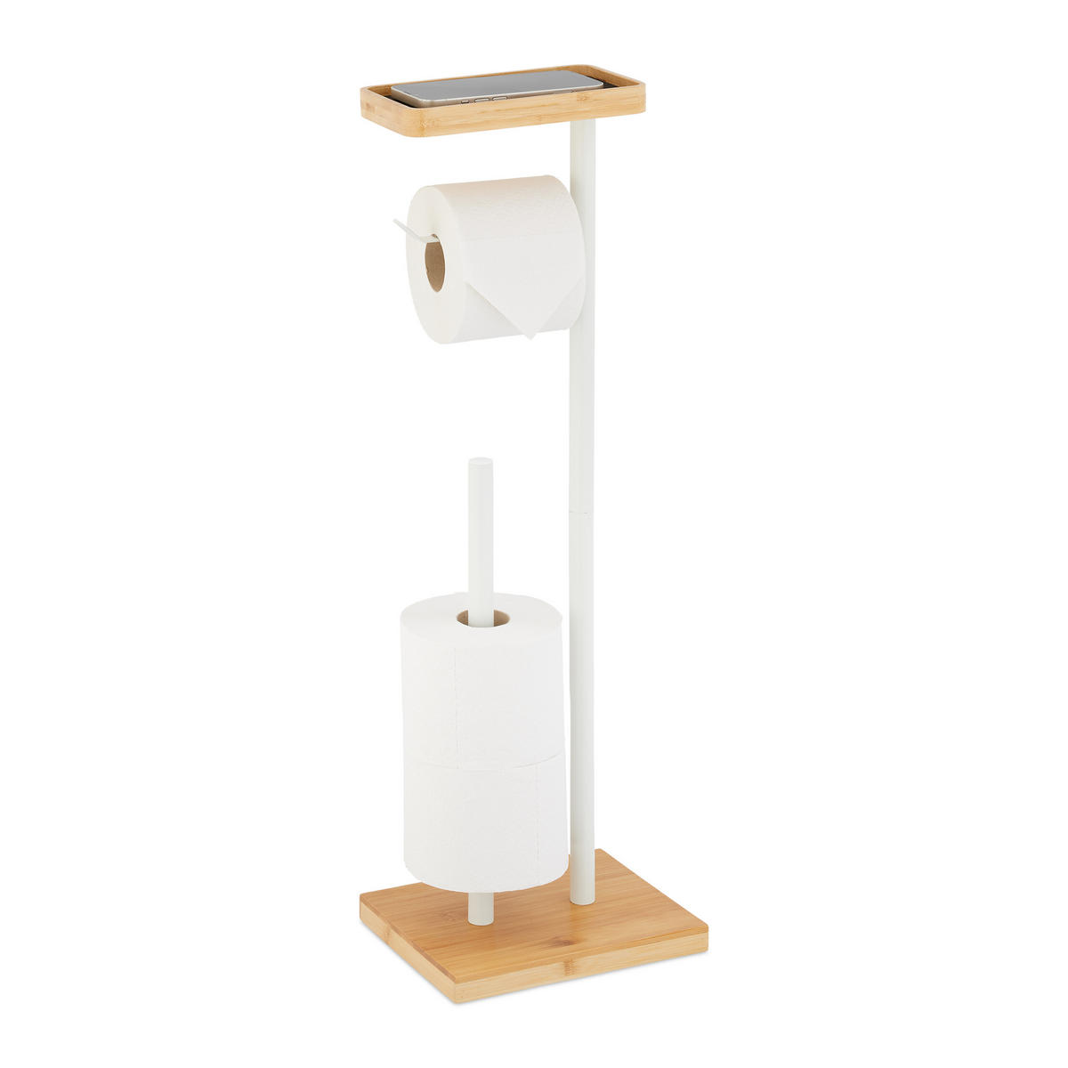 TOILETTENPAPIERHALTER - Weiß, Holz/Kunststoff (21/66.5/17cm) - Relaxdays