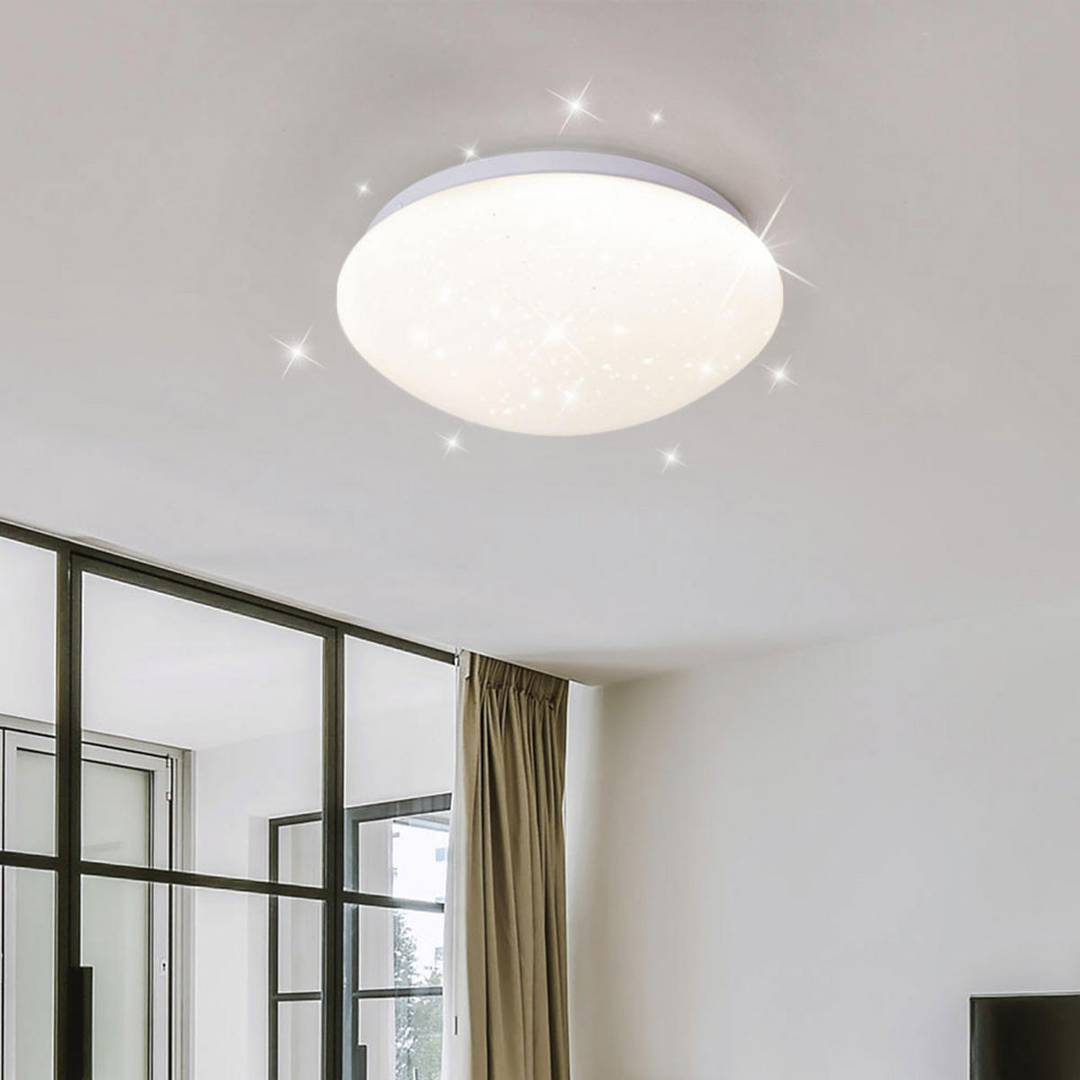 LED DECKENLEUCHTE Metall Weiß Sternenhimmel Effekt - Weiß, Metall (21.5/21.5/7.8cm)