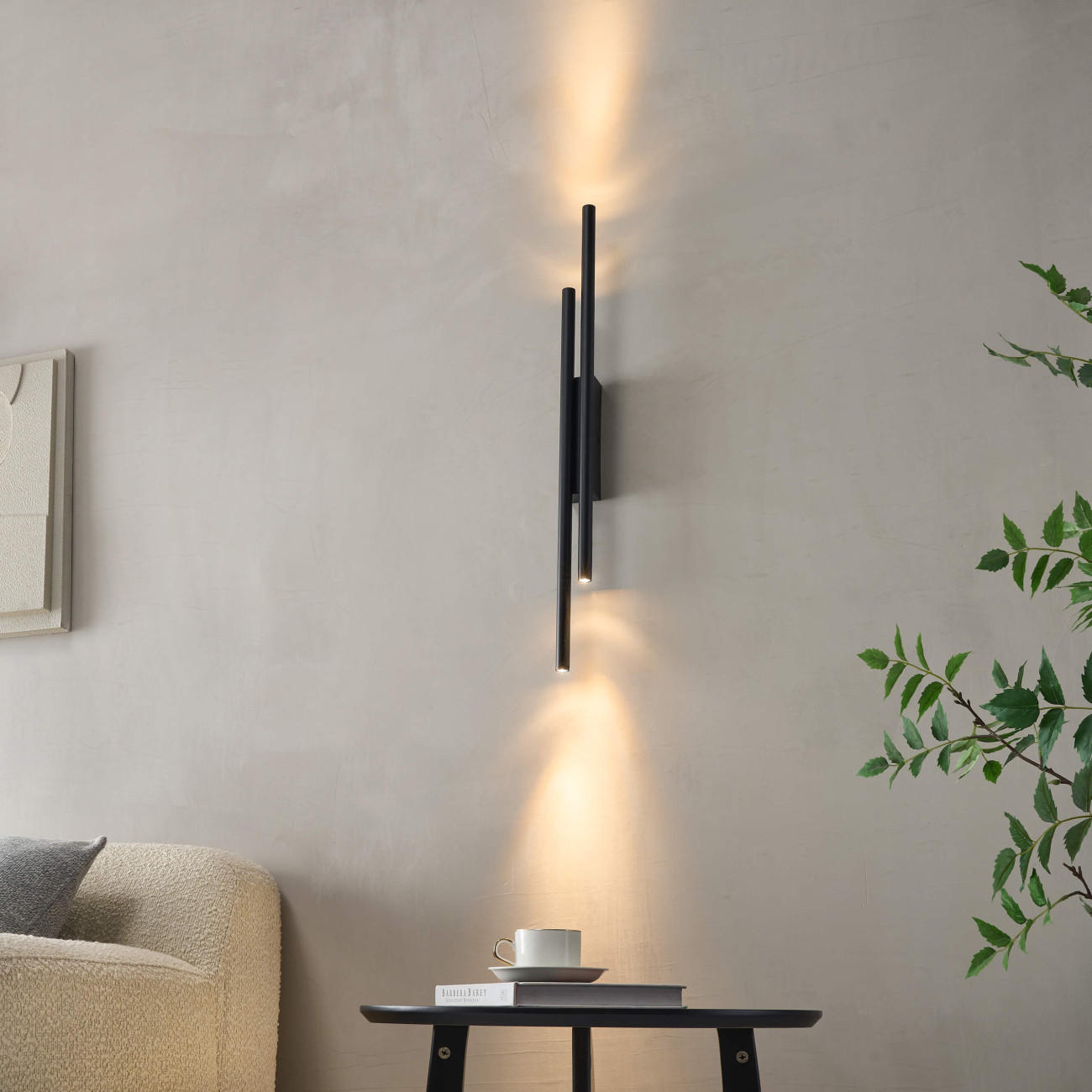 WANDLEUCHTE Gali, Schwarz, 70cm - Schwarz, Metall (6/70/5cm) - KOSILUM