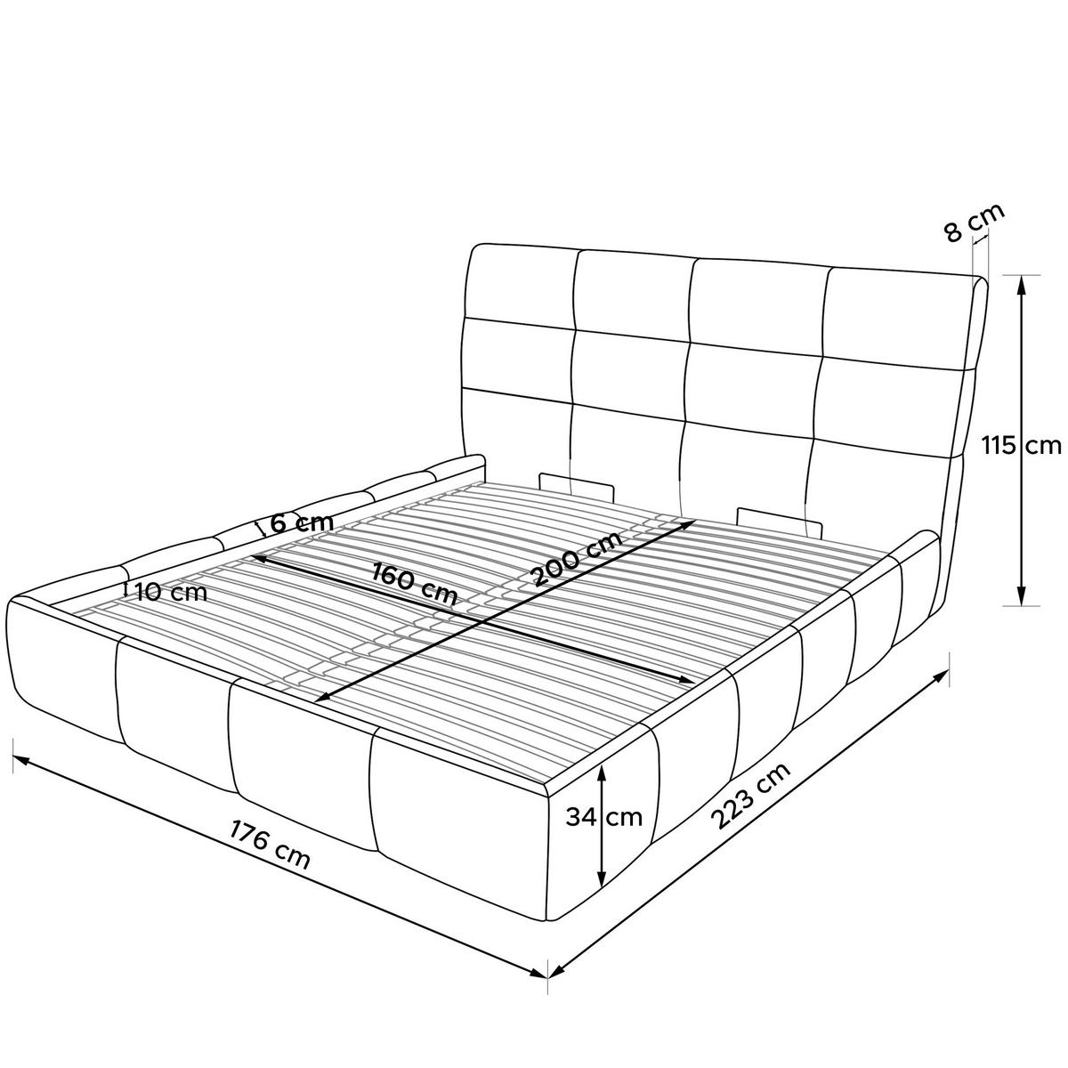 POLSTERBETT ALTOS Bouclé, dunkelgrau - Dunkelgrau, Holz/Holzwerkstoff (160/200cm) - KONSIMO®
