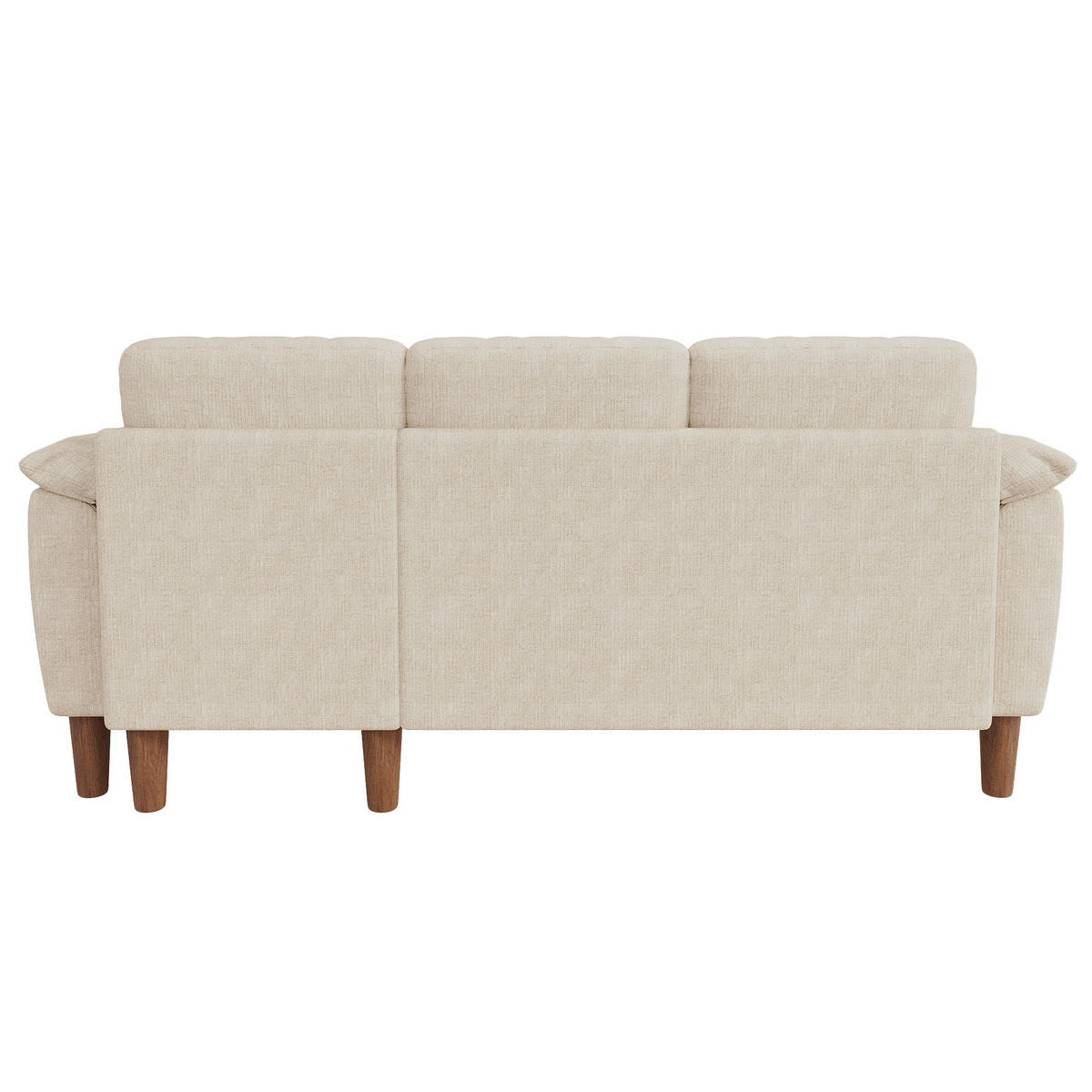 ECKSOFA mit Chaiselongue und USB-C Anschluss Beige - Beige, Textil (181/125cm) - EVRYAE