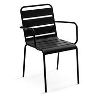 GARTENSTUHL, Schwarz - Schwarz, Metall (55/83/55cm) - Oviala