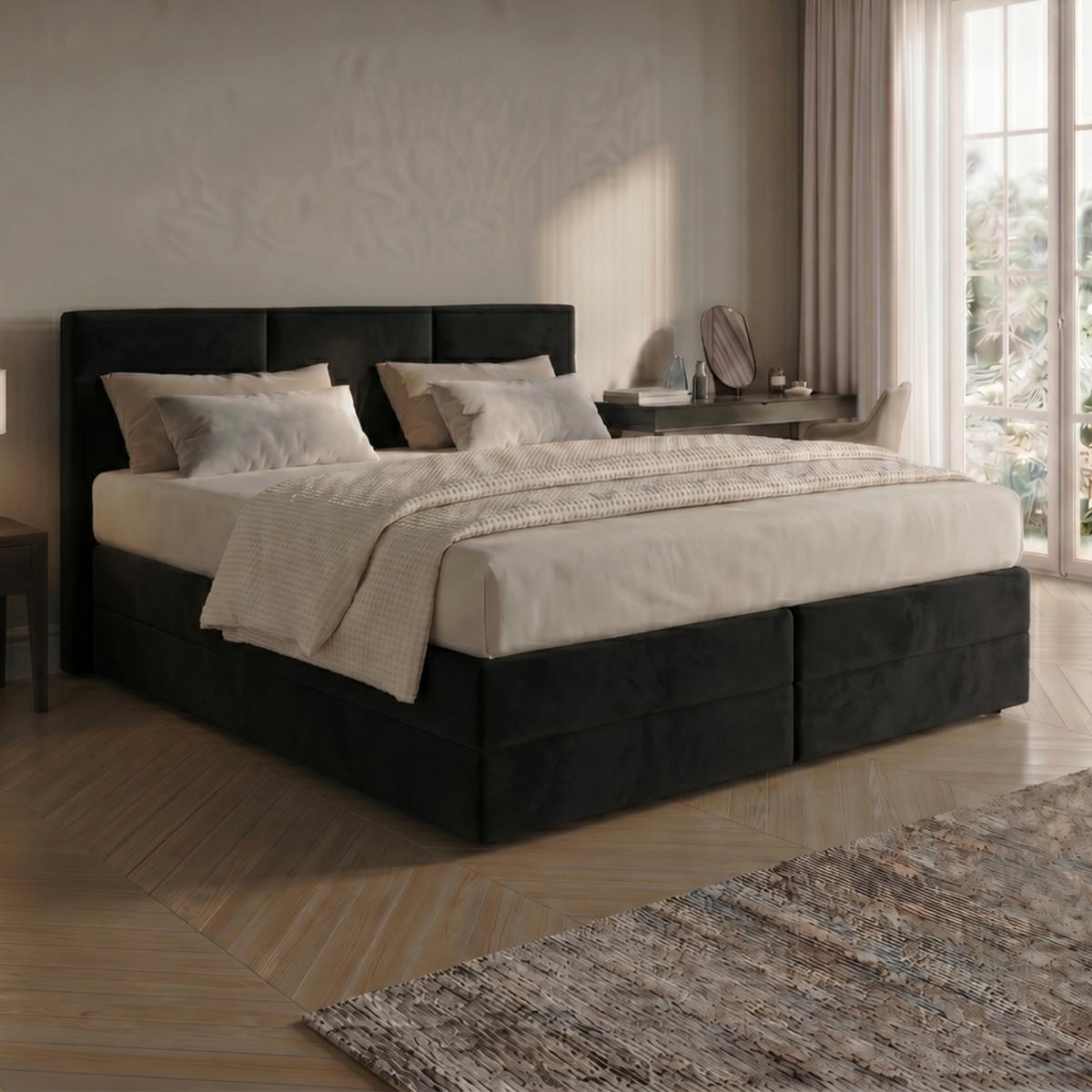 BOXBETT H2 Matratze 180x200 cm Schwarz - Schwarz, Textil (180/200cm) - Home Collective