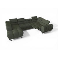WOHNLANDSCHAFT Bastien Relax - Grün, Holzwerkstoff/Textil (198/95/350cm) - Fun Möbel