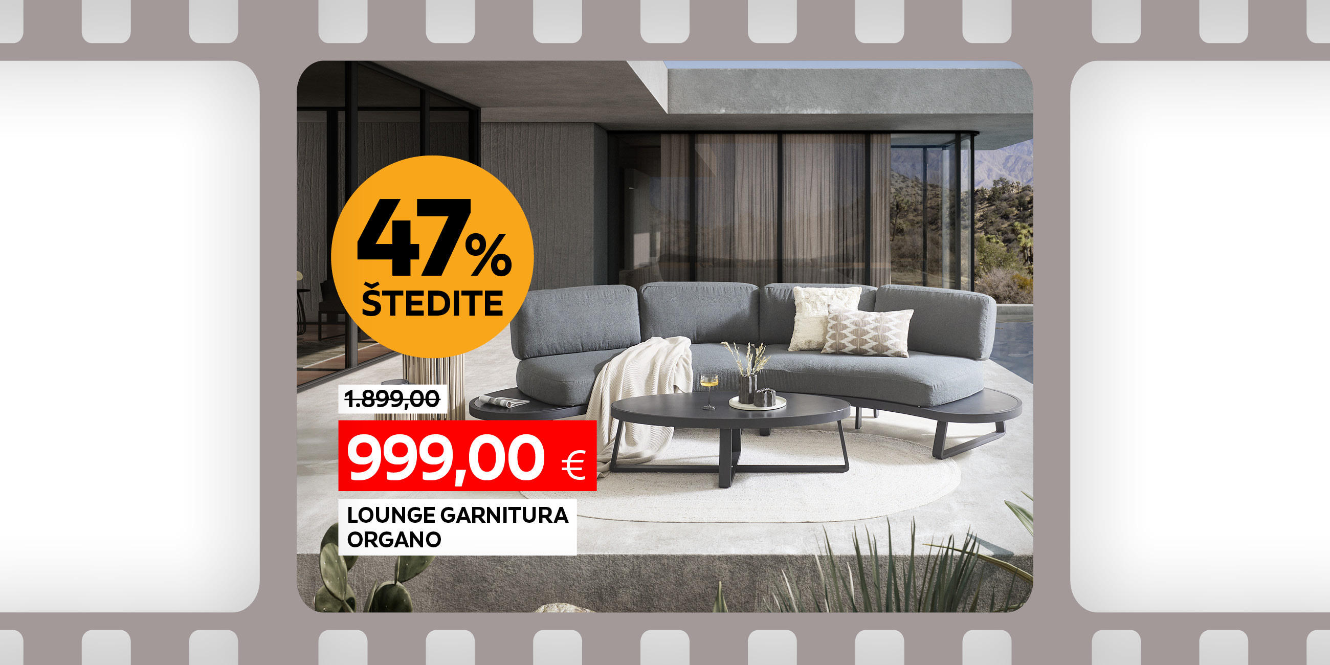 lounge garnitura Organo umjesto 1899,00 € nova cijena 999,00 € Štedite 47%